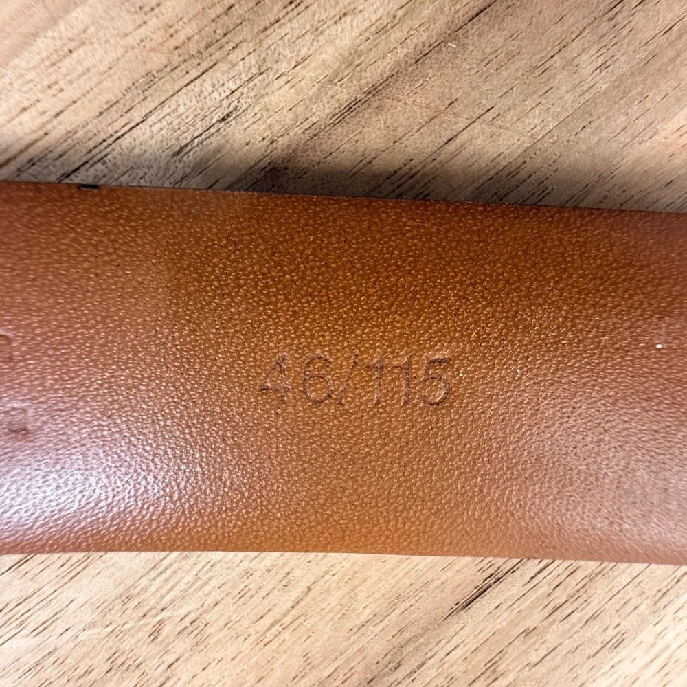 Handcrafted Italian Calfskin Leather Belt Black Gold‎ Buckle Size 46 115